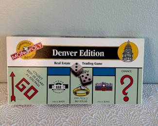 This is a Monopoly Denver Edition real estate trading game produced by USAopoly. The game features local Denver landmarks and properties, including Lower Downtown and Coors Field. It includes all standard Monopoly components such as dice, property cards, tokens, houses, and hotels, organized in a compartmentalized box. Suitable for 2-8 players ages 8 and up, this edition offers a unique twist on the classic Monopoly game with a Denver city theme, authorized and officially licensed by Hasbro.
Please defer to photos for condition. 15% Buyer's Premium. We only ship with USPS Priority Mail Flat Rate Shipping. Items with value over $100 shipping insurance must also be charged to you to protect your purchase. Please contact us regarding shipping in advance if you have any questions. 