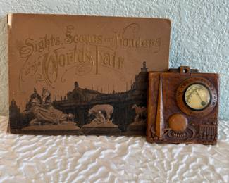 Lot #379 1939 New York World’s Fair Memorabilia – “Sights, Scenes and Wonders” Book & Souvenir Thermometer