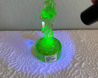 Lot #55 Rare Uranium Glass Venus or "Bashful Charlotte" Flower Frog – Vaseline Glass Figural Flower Frog