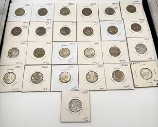 Lot #94 Large Jefferson Nickel Lot | WWII War Nickels, 1940s FS & Close Steps, P-D-S Mint Marks