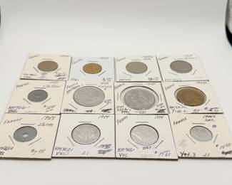 Lot #176 Vintage French Coin Collection (1940s–1950s) – France Francs & Aluminum Coins – Post-War European Currency – Estate Num