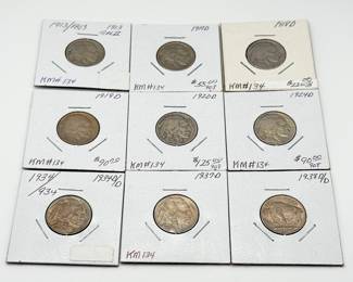 Lot #72 Vintage U.S. Buffalo Nickel Group (1913–1938) | Early Dates & Denver Mints | Estate Coin Lot