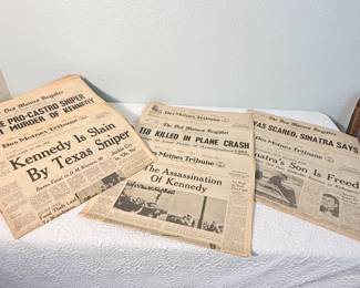Lot #68 Extensive Vintage Newspaper Collection – Major U.S. & World Events, Historic Headlines
