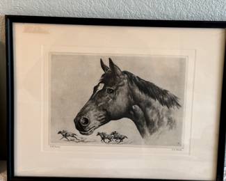 Lot #378Vintage British Collectibles Lot – Queen Elizabeth II Portrait, Horse Etching, Bird Plates & London Souvenirs