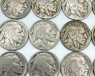 Lot #77 Large Buffalo Nickel Group | Mixed Dates 1920s–1930s | Circulated Indian Head Nickels | Estate Coin Lot