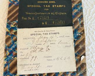 Lot #21 19th-Century U.S. Revenue Record Books – Brewers & Cigar Tax Stamps (1880s)
