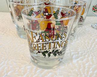 Lot #366 Vintage Christmas Dishes & Holiday Glassware – Holly Pattern Plates, Festive Glasses & Linens