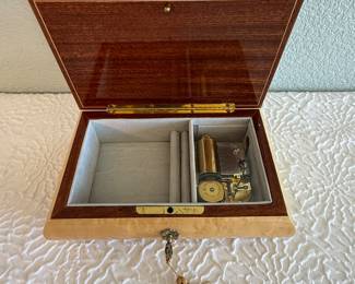 Lot #27 Hand-Painted Wooden Keepsake Box with Musical Instrument Motif