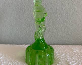 Lot #55 Rare Uranium Glass Venus or "Bashful Charlotte" Flower Frog – Vaseline Glass Figural Flower Frog