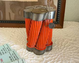 Lot #37 Framed Golden Gate Bridge Artwork with San Francisco Souvenirs & Ephemera Lot Including Cable from the Bridge!