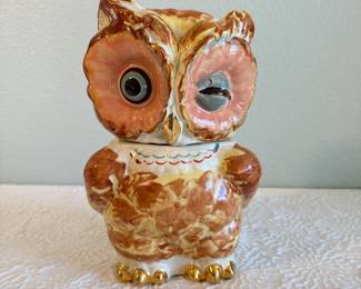 Lot #50 Vintage Ceramic Owl Cookie Jar – Mid-Century Style Kitchen Décor
