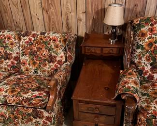 Side Tables (2), height to table 17", full height 30", 18"W, 29"D, 10.5" from low table to top tier table.