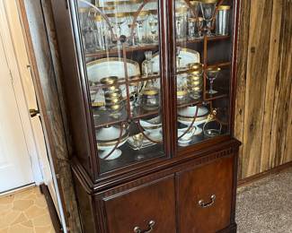 China Cabinet. 70"H, 35.5"W, 14.5"D