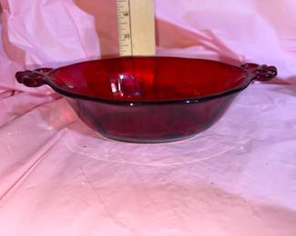 Fostoria Lafayette Ruby Red Glass Bowl $14.00