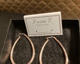 Luisa L Sterling Silver Hoop Earrings $10.00