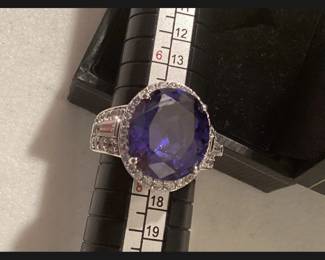 Charles Winston Sterling Silver Blue Tanzanite Ring Size 7 $65.00