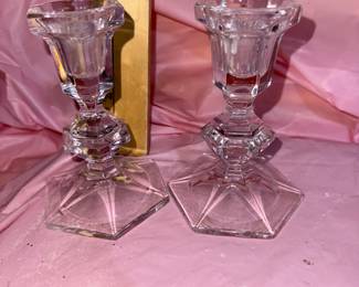Glass Candlestick Holders $5.00