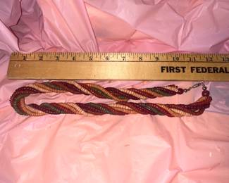 Brown Beaded Necklace $4.00