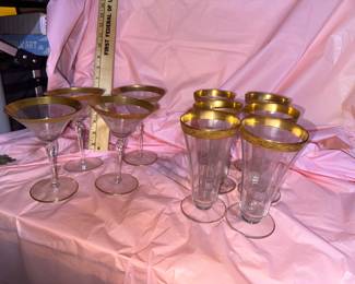 10 Tiffin Gold Rimmed Glasses $50.00