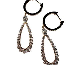 14K Rose Gold Diamond Drop Earrings