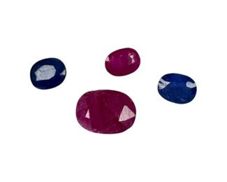 4 Loose Oval Treated Corundum 3pt6 CTTW Gemstones