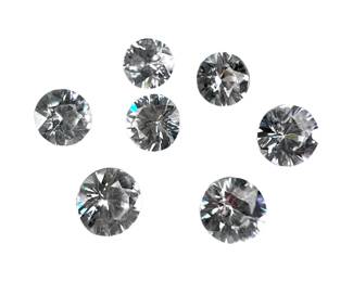 7 Loose White Zircon Gemstones Round