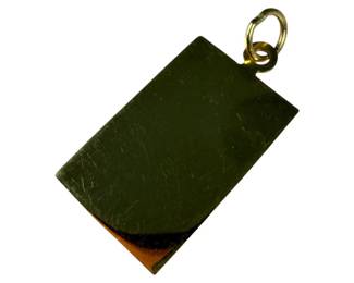 14K Yellow Gold Rectangular Pendant Charm Engravable
