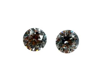 Pair of Genuine Round Brilliant Diamonds pt42 CTTW