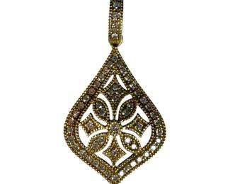 14K Yellow Gold Diamond Filigree Pendant