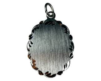 Sterling Silver Scalloped Charm Pendant Engravable