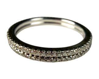 Pair of 18K White Gold Thin Diamond Eternity Bands