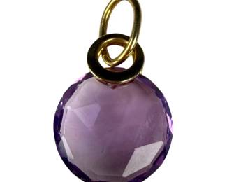 14K Yellow Gold Amethyst Pendant