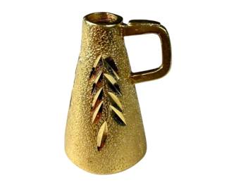 14K Yellow Gold Diamond Cut Megaphone