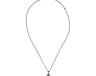 10K White Gold Diamond Flower Necklace