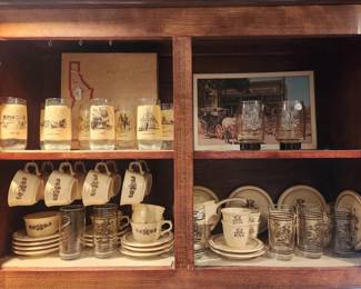 Pfaltzgraff Village pattern stoneware with brown iconic design.