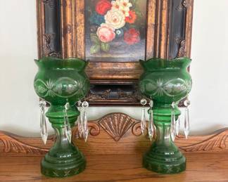 Green glass mantle luster