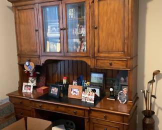 Office desk and hutch. 