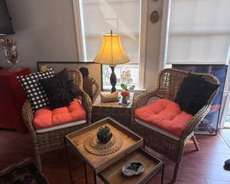 Wicker Chair Set, Nesting tables 