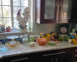 50-70's collectibles, depression and imperial glass, vintage tins