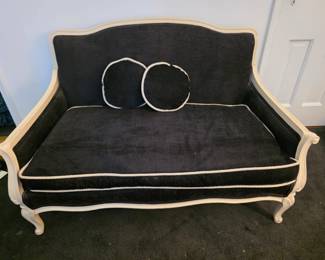 Vintage French Provincial Velvet Settee