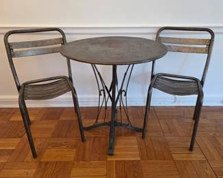 Antique French Metal Bistro Set