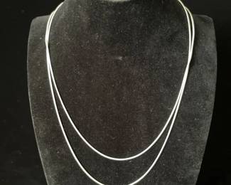2 Very Nice 18” Chains * Marked 18KGP White Gold

