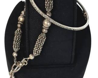 925 Sterling Silver Cuff Bracelet 7.57g * Tina Barry Designs Link Bracelet Possibly Sterling 22.54
