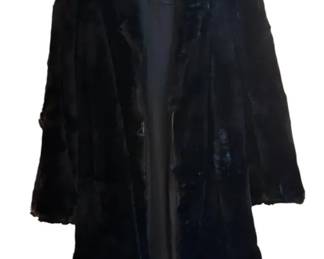 Vintage Black Fur Ladies Coat
