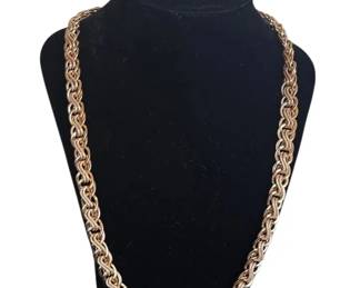 Nicely Detailed 10K Yellow Gold Link Necklace * 9.56g
