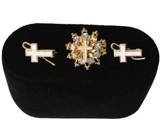 White Shrine of Jerusalem Masonic Lapel Pin * Holy Cross Shepherd Hook Pins
