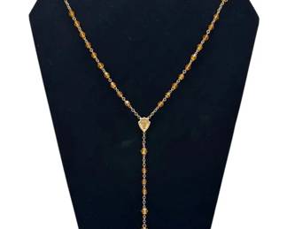 Vintage Yellow Topaz Rosary
