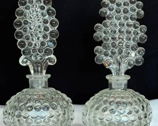 2 Vintage Hobnail Perfume Bottles *
