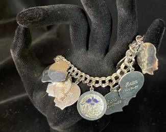 Sterling FORSTNER Charm Bracelet * 16 Personalized Sterling Charm Heads
