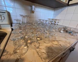 Beautiful crystal glasses, coups, and flutes- Perfect for hosting and dinner parties